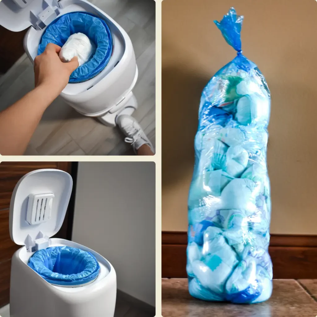 diaper pail image collage